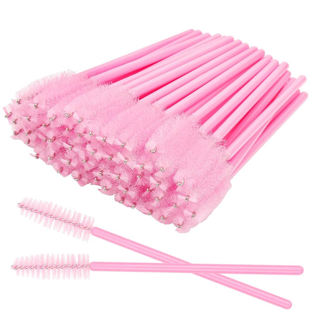 300 Pack Eyelash Mascara Wands Disposable Lash Brushes for Extensions Makeup Brush Applicators Tool Kit, White/White Health & Beauty > Personal Care > Cosmetics > Cosmetic Tools > Makeup Tools Mekupeu Pink  