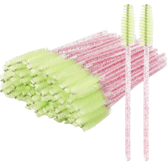 300 Pack Mascara Wands Disposable Eye Lash Brushes for Eyelash Extensions Tool Makeup Applicator Kit, Crystal Rose Handle (Crystal Rose-Light Green) Health & Beauty > Personal Care > Cosmetics > Cosmetic Tools > Makeup Tools myaokue-up Crystal Rose-Light Green  