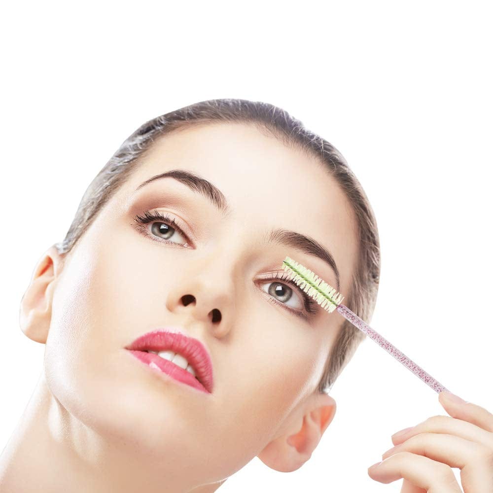 300 Pack Mascara Wands Disposable Eye Lash Brushes for Eyelash Extensions Tool Makeup Applicator Kit, Crystal Rose Handle (Crystal Rose-Light Green) Health & Beauty > Personal Care > Cosmetics > Cosmetic Tools > Makeup Tools myaokue-up   