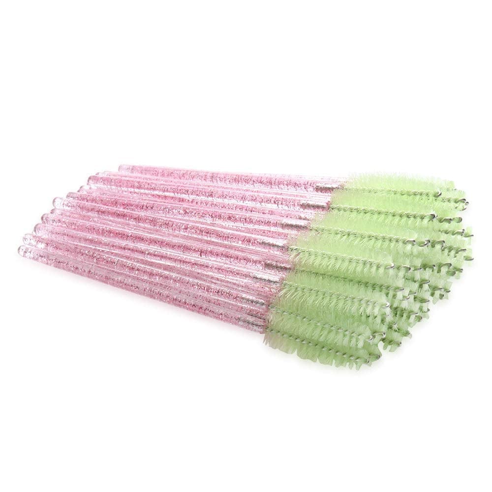 300 Pack Mascara Wands Disposable Eye Lash Brushes for Eyelash Extensions Tool Makeup Applicator Kit, Crystal Rose Handle (Crystal Rose-Light Green) Health & Beauty > Personal Care > Cosmetics > Cosmetic Tools > Makeup Tools myaokue-up   