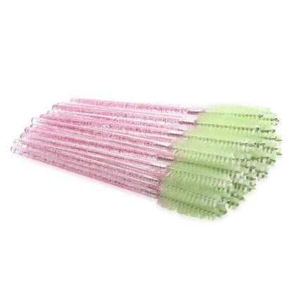 300 Pack Mascara Wands Disposable Eye Lash Brushes for Eyelash Extensions Tool Makeup Applicator Kit, Crystal Rose Handle (Crystal Rose-Light Green) Health & Beauty > Personal Care > Cosmetics > Cosmetic Tools > Makeup Tools myaokue-up   