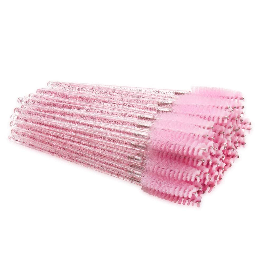 300 Pack Mascara Wands Disposable Eye Lash Brushes for Eyelash Extensions Tool Makeup Applicator Kit, Crystal Rose Handle (Crystal Rose-Light Green) Health & Beauty > Personal Care > Cosmetics > Cosmetic Tools > Makeup Tools myaokue-up Crystal Rose-Pink  