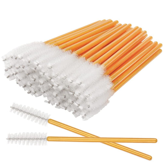 300 Pack Mascara Wands Disposable Eye Lash Eyebrow Brush Applicators for Eyelash Extensions Makeup Brush Tool Kits, Gold/White Health & Beauty > Personal Care > Cosmetics > Cosmetic Tools > Makeup Tools Mekupeu Gold/White-300Pcs  