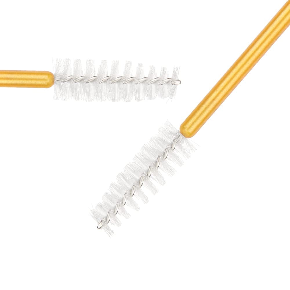 300 Pack Mascara Wands Disposable Eye Lash Eyebrow Brush Applicators for Eyelash Extensions Makeup Brush Tool Kits, Gold/White Health & Beauty > Personal Care > Cosmetics > Cosmetic Tools > Makeup Tools Mekupeu   