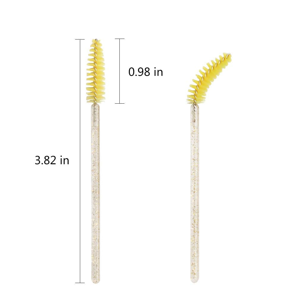 300 Pack Mascara Wands Disposable Eyelash Brushes for Extensions Eye Lash Applicator Makeup Tool Kits, Crystal Handle - Yellow Brush Head Health & Beauty > Personal Care > Cosmetics > Cosmetic Tools > Makeup Tools myaokue-up   