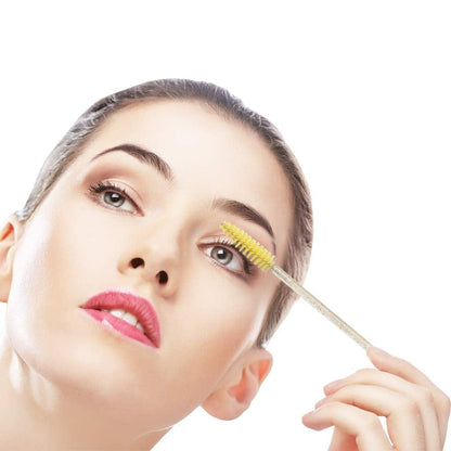 300 Pack Mascara Wands Disposable Eyelash Brushes for Extensions Eye Lash Applicator Makeup Tool Kits, Crystal Handle - Yellow Brush Head Health & Beauty > Personal Care > Cosmetics > Cosmetic Tools > Makeup Tools myaokue-up   