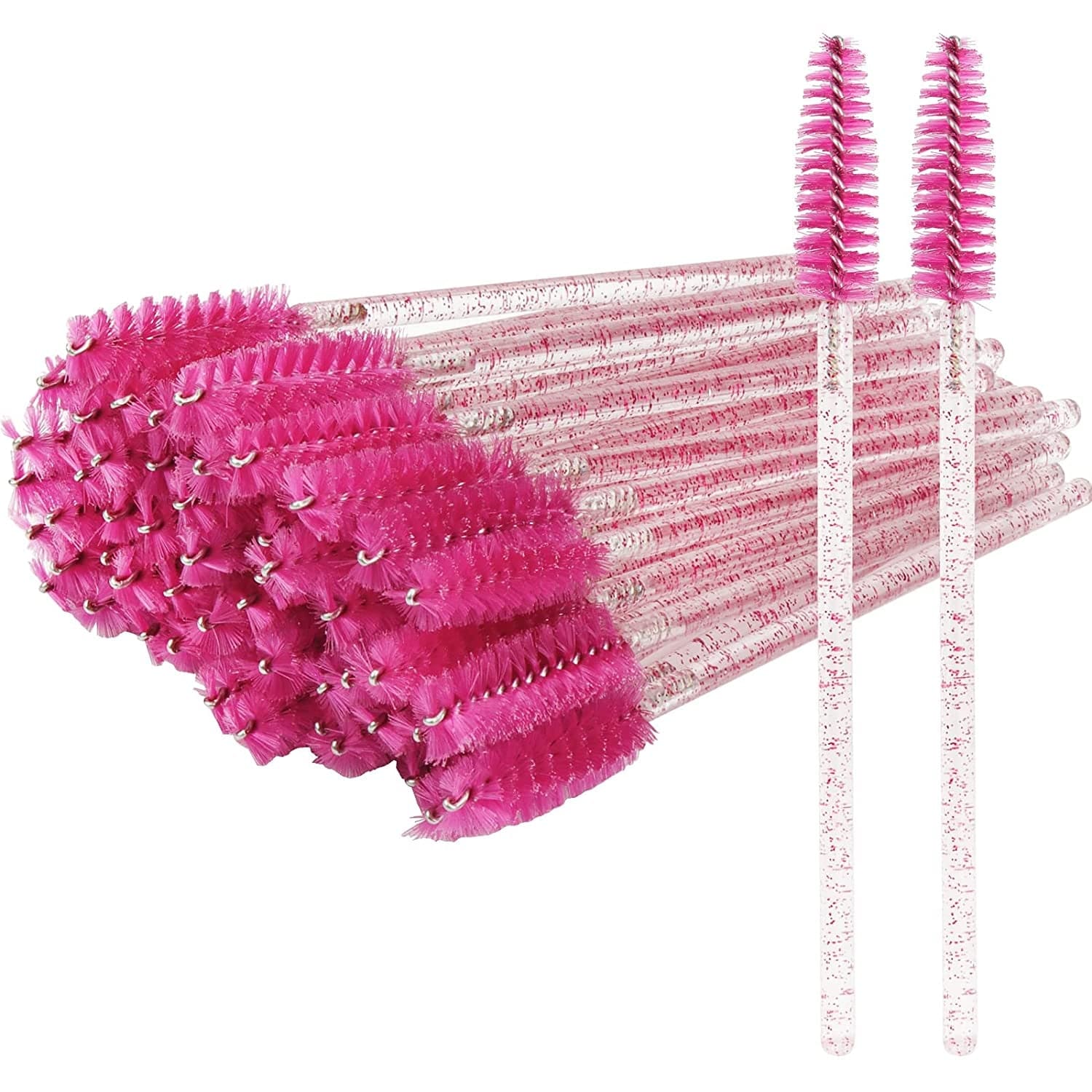 300 Pack Mascara Wands Disposable Eyelash Brushes for Extensions Eye Lash Applicator Makeup Tool Kits, Crystal Handle - Yellow Brush Head Health & Beauty > Personal Care > Cosmetics > Cosmetic Tools > Makeup Tools myaokue-up Crystal/Rose-300pcs  