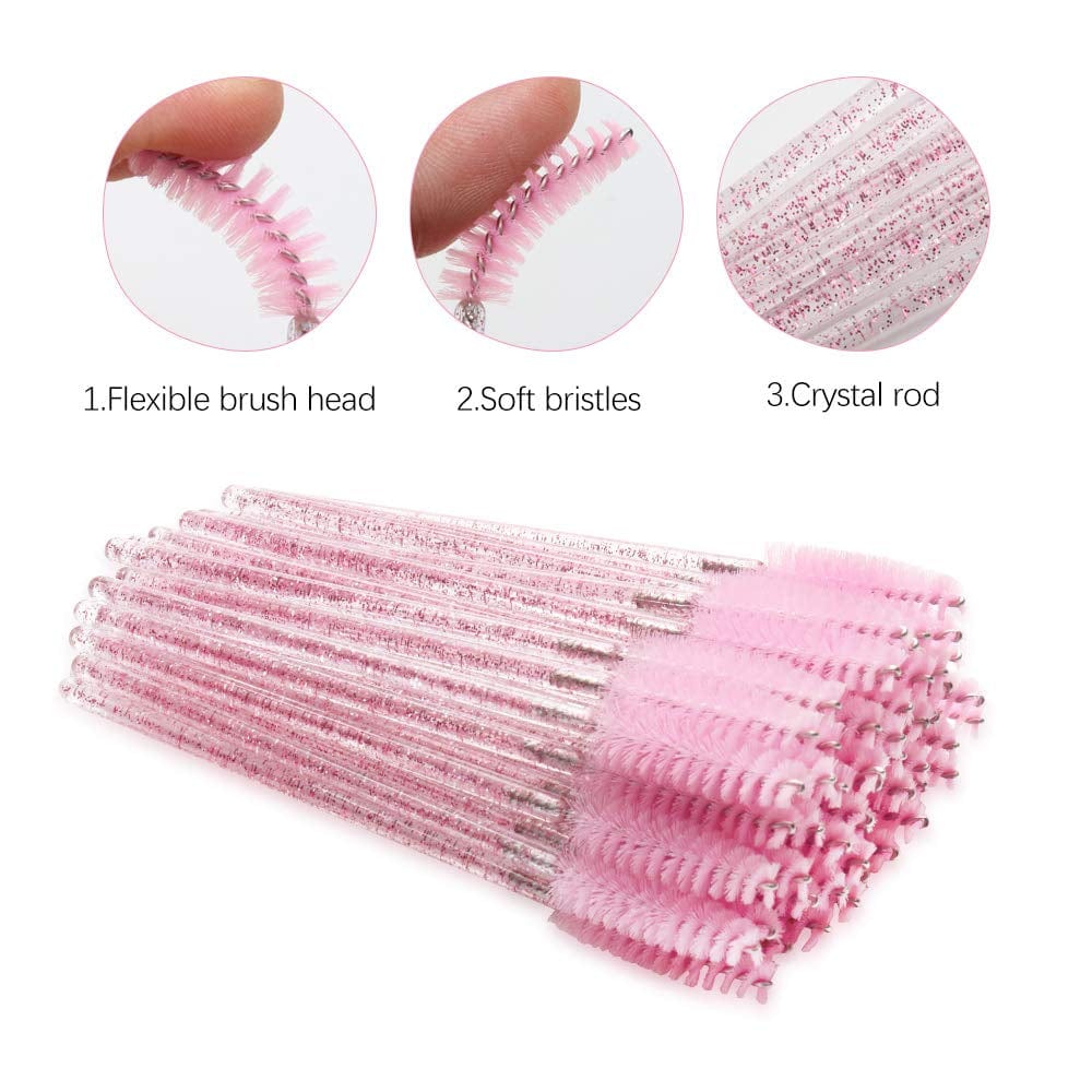300 Pack Mascara Wands Disposable Eyelash Brushes for Extensionss Eye Lash Applicator Makeup Tool Kit, Crystal Rose/Pink Health & Beauty > Personal Care > Cosmetics > Cosmetic Tools > Makeup Tools YS   