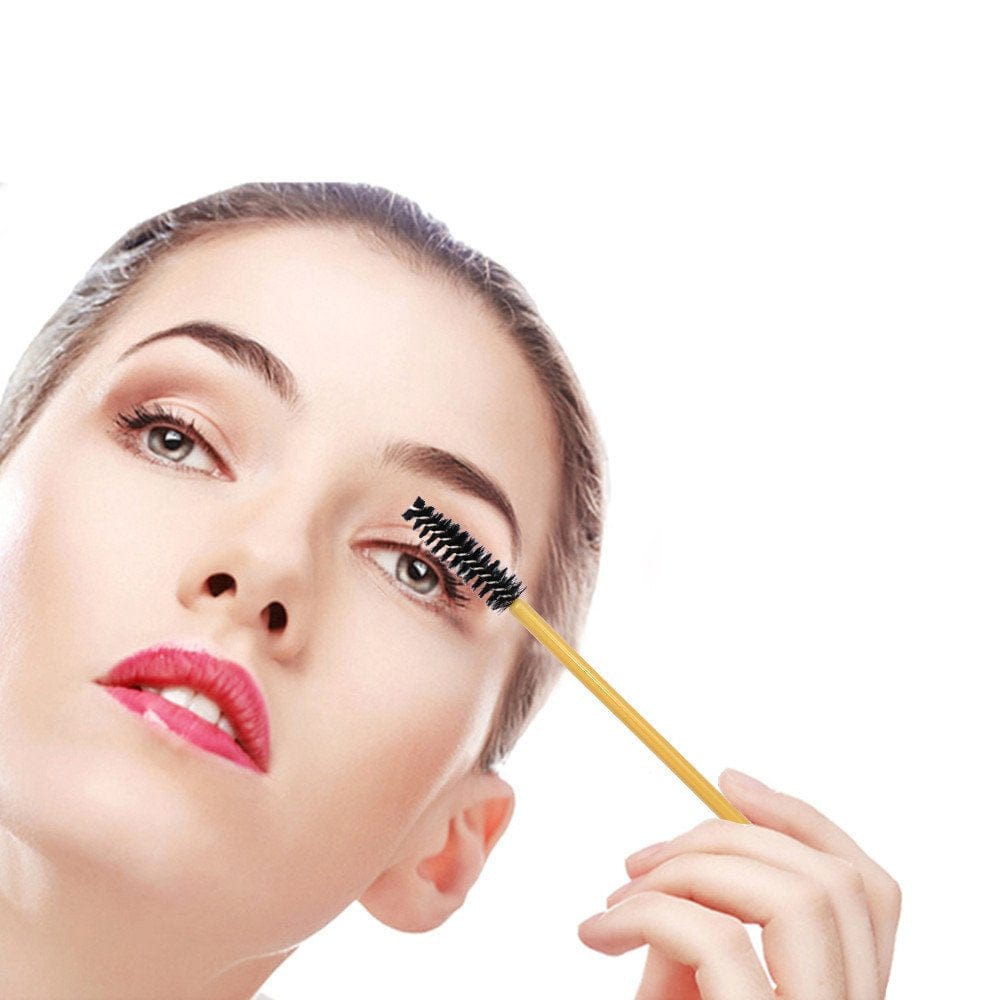 300 Pack Mascara Wands Disposable Eyelash Brushes for Lash Extensions Eye Brow Applicators Makeup Brush Tool, Gold/Black Health & Beauty > Personal Care > Cosmetics > Cosmetic Tools > Makeup Tools Yisu   