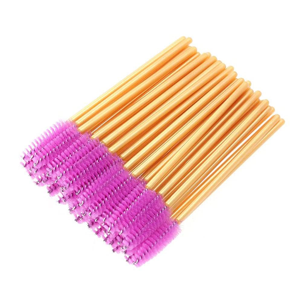 300 Pack Mascara Wands Disposable Eyelash Brushes for Lash Extensions Eye Brow Applicators Makeup Brush Tool, Gold/Black Health & Beauty > Personal Care > Cosmetics > Cosmetic Tools > Makeup Tools Yisu Gold/Fuchsia-300pcs  