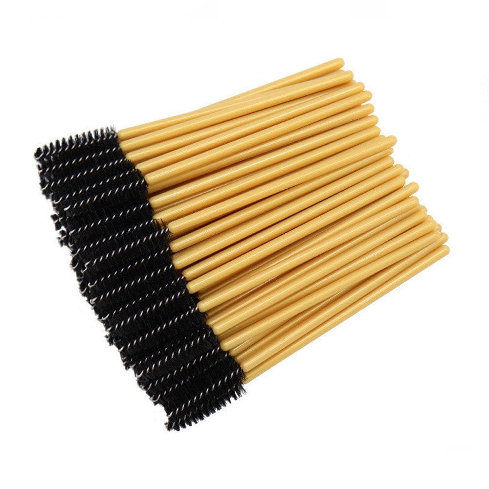 300 Pack Mascara Wands Disposable Eyelash Brushes for Lash Extensions Eye Brow Applicators Makeup Brush Tool, Gold/Black Health & Beauty > Personal Care > Cosmetics > Cosmetic Tools > Makeup Tools Yisu Gold/Black-100pcs  