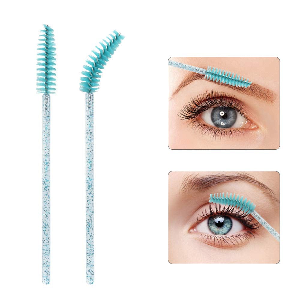 300 Pack Mascara Wands Disposable Eyelash Brushes Spoolie Brushes for Extension Eye Lash Applicator Makeup Tool Kit, Crystal Blue/Deep Green Health & Beauty > Personal Care > Cosmetics > Cosmetic Tools > Makeup Tools Mekupeu   