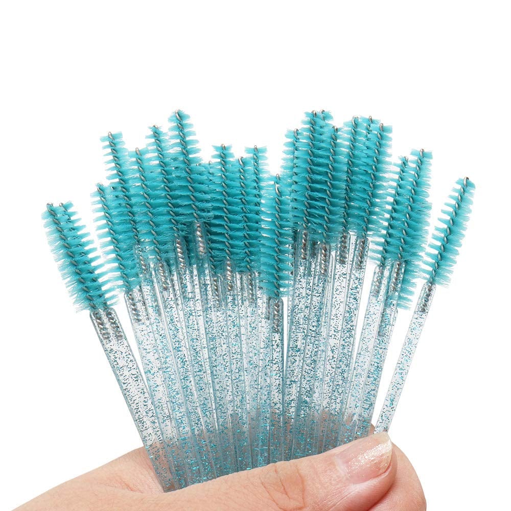 300 Pack Mascara Wands Disposable Eyelash Brushes Spoolie Brushes for Extension Eye Lash Applicator Makeup Tool Kit, Crystal Blue/Deep Green Health & Beauty > Personal Care > Cosmetics > Cosmetic Tools > Makeup Tools Mekupeu   