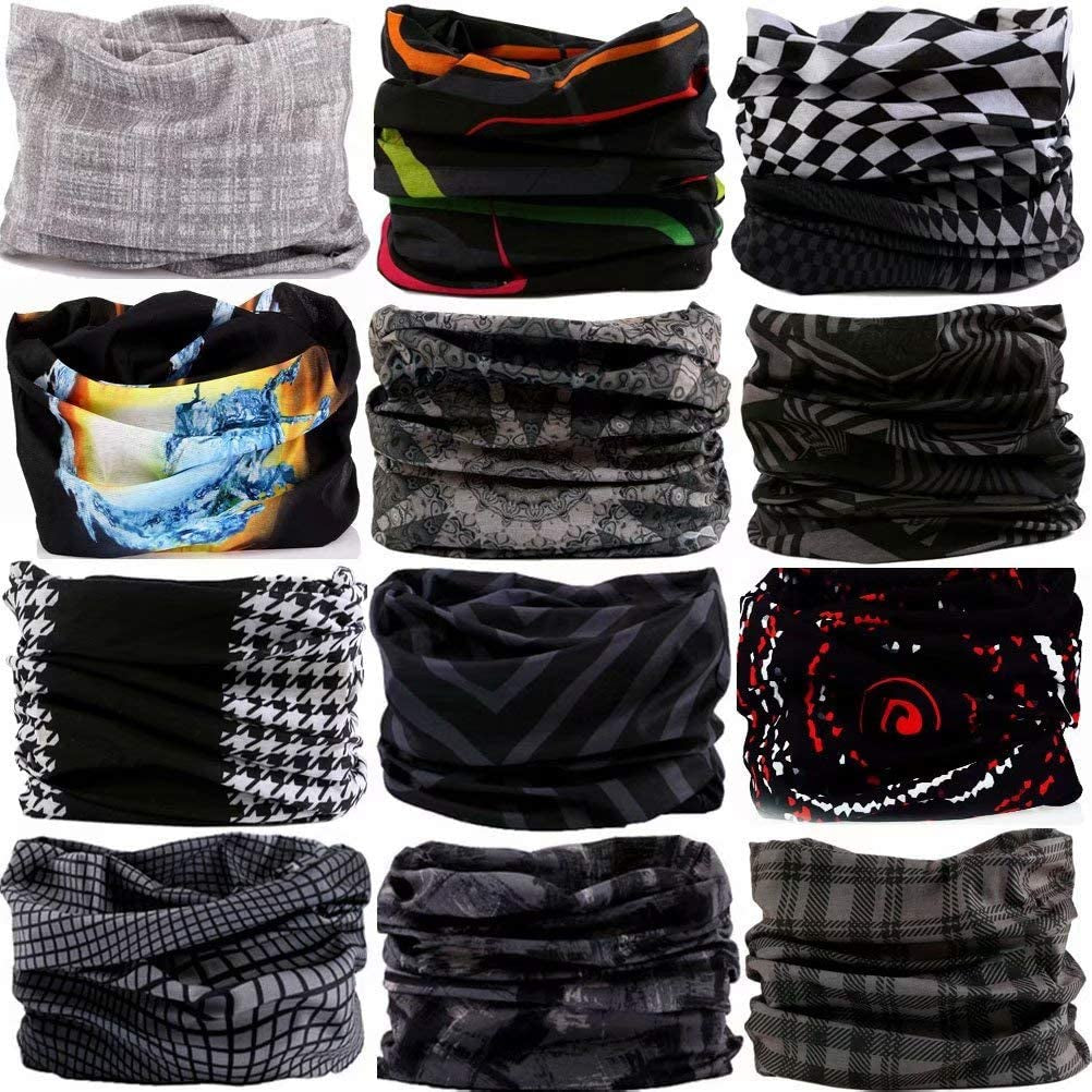 DEMIL 6PCS/8PCS/12PCS Seamless Headband Bandanas Headwear for Men&Women Scarf Apparel & Accessories > Clothing Accessories > Headwear Demil Sports 12pcs-greys  