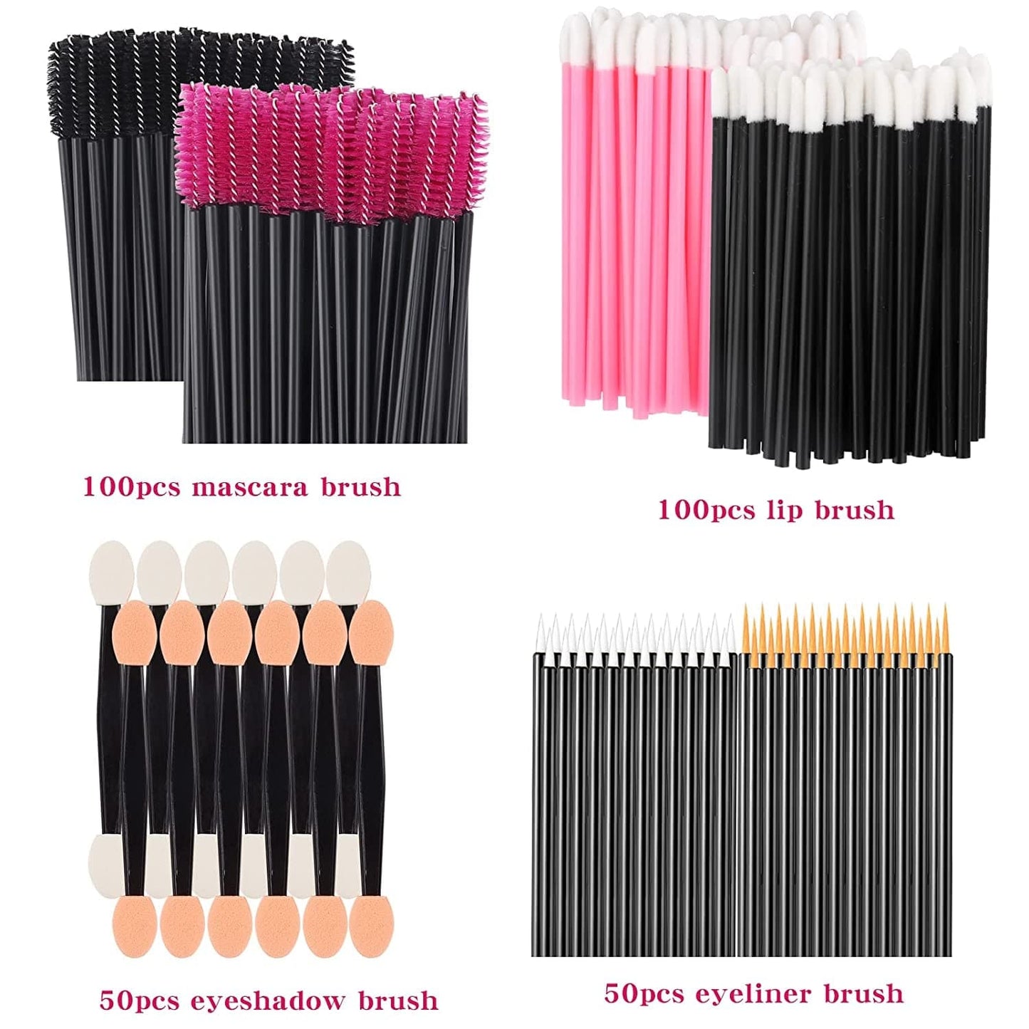 300PCS Disposable Makeup Applicators Tools Kit, Include 100 Disposable Lip Brushes Lip Wands 100 Mascara Brushes Wands Applicator 50 Eyeliner Brushes 50 Eyeshadow Brushes for Eyes and Lips Makeup Health & Beauty > Personal Care > Cosmetics > Cosmetic Tools > Makeup Tools LIONVISON   