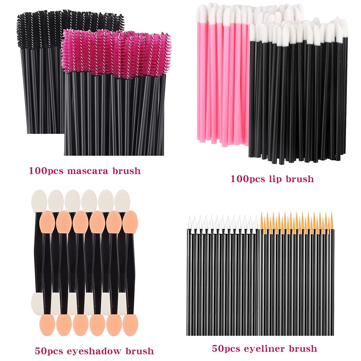 300PCS Disposable Makeup Applicators Tools Kit, Include 100 Disposable Lip Brushes Lip Wands 100 Mascara Brushes Wands Applicator 50 Eyeliner Brushes 50 Eyeshadow Brushes for Eyes and Lips Makeup Health & Beauty > Personal Care > Cosmetics > Cosmetic Tools > Makeup Tools LIONVISON   