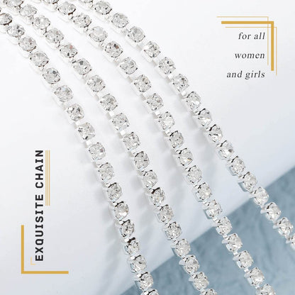 Asooll Crystal Body Chain Rhinestone Chest Chain Bikini Bra Jewelry Fashion Beach Prom Rave Body Accessories Jewelry for Women and Girls (Silver) Apparel & Accessories > Jewelry > Body Jewelry Asooll   