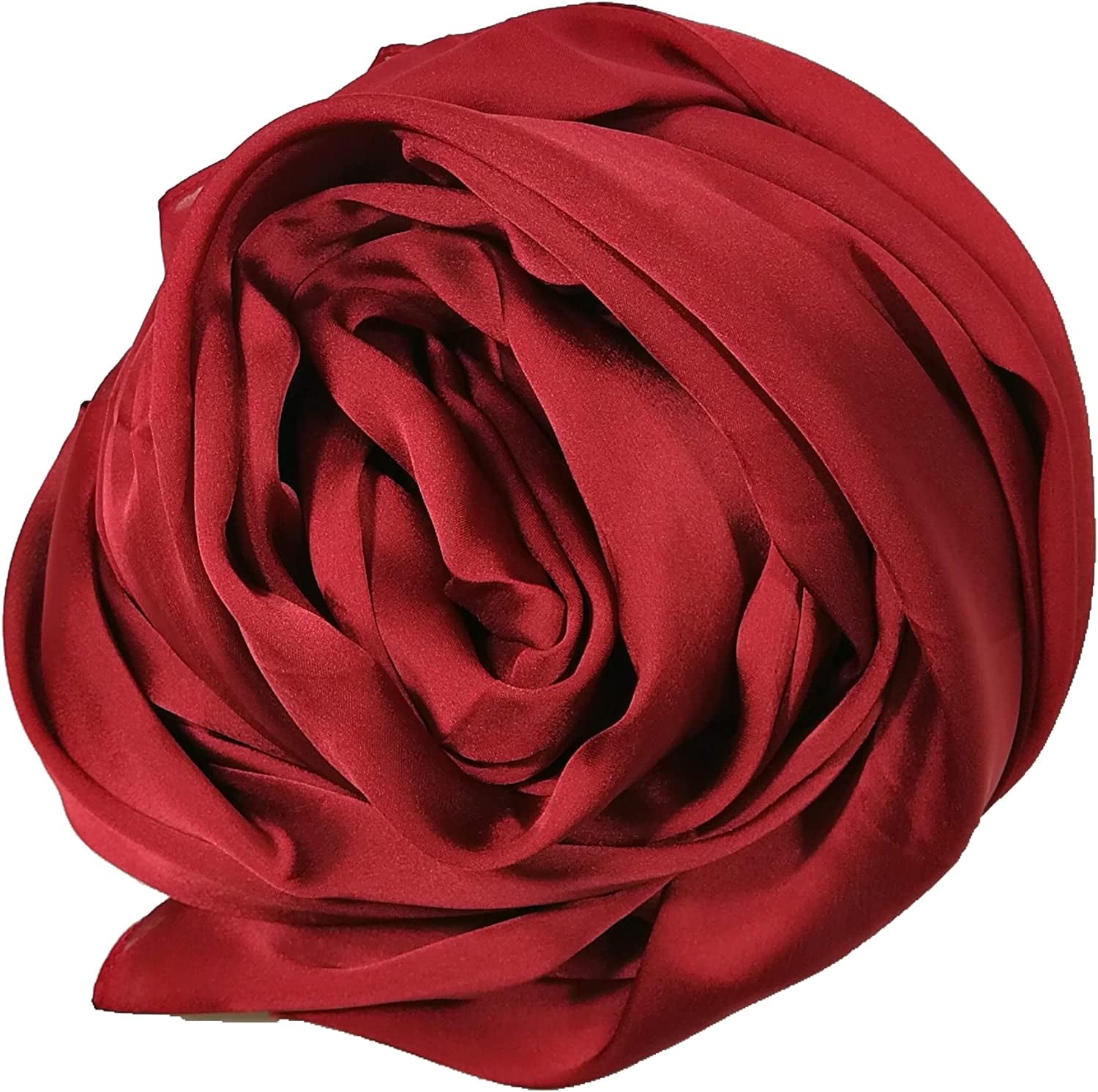 Shanlin Silk Feel Long Satin Patterned & Solid Color Scarves for Women in Gift Box Apparel & Accessories > Clothing Accessories > Scarves & Shawls Shanlin Wine  