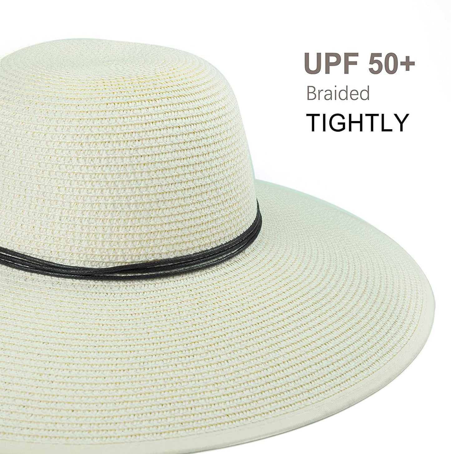 Koreshion Women Summer Wide Brim Straw Hat Beach Foldable Sun Hats Floppy Roll up Cap Uv UPF 50+ Caps Apparel & Accessories > Clothing Accessories > Hats Koreshion   