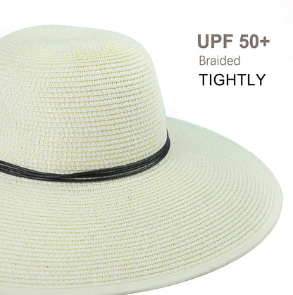 Koreshion Women Summer Wide Brim Straw Hat Beach Foldable Sun Hats Floppy Roll up Cap Uv UPF 50+ Caps Apparel & Accessories > Clothing Accessories > Hats Koreshion   