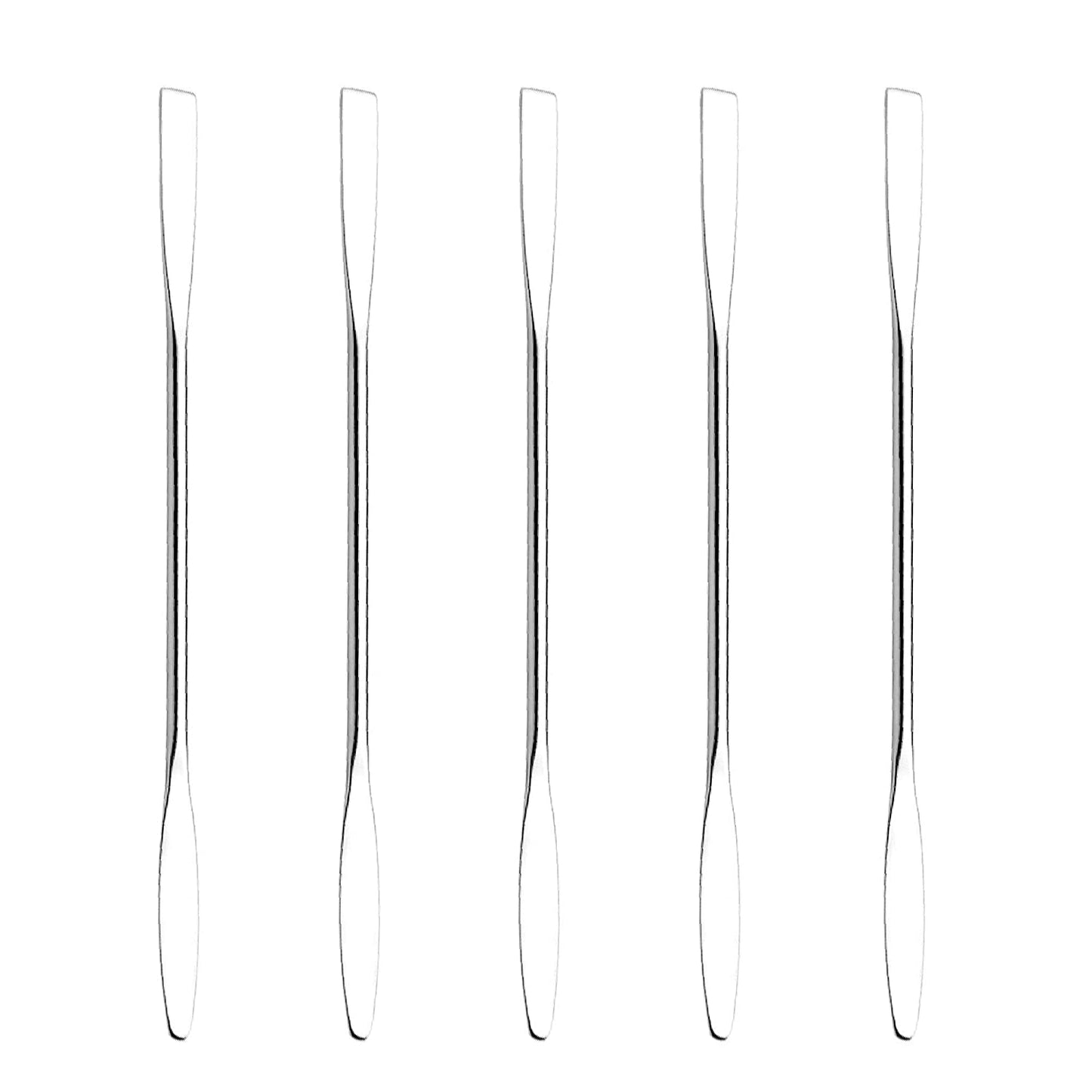 Wismee 5Pcs Makeup Spatula Tool Metal Set Professional Beauty Stainless Steel Cosmetics Mixer Long Metal Spatula Depotting Mixing Tool (#1+#2) Health & Beauty > Personal Care > Cosmetics > Cosmetic Tools > Makeup Tools Wismee #1  