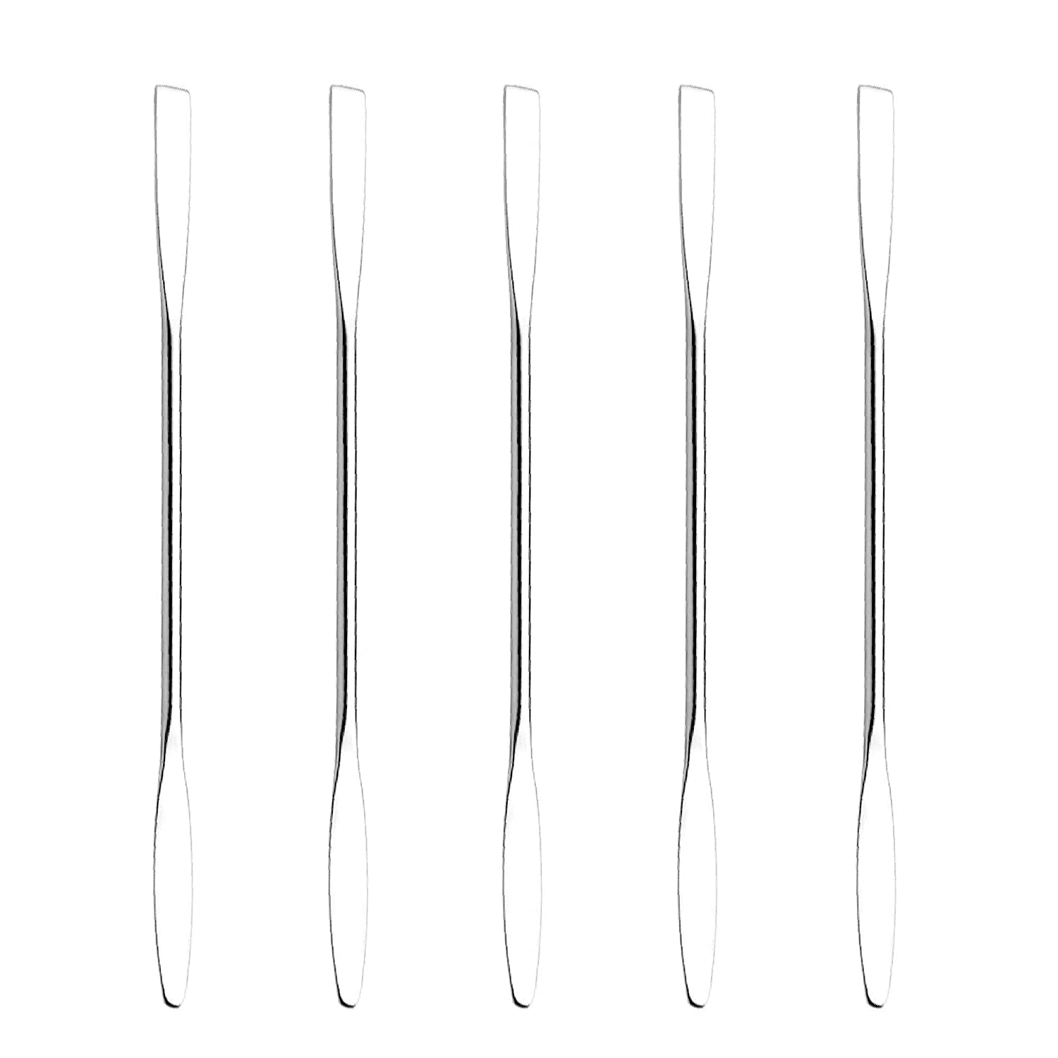 Wismee 5Pcs Makeup Spatula Tool Metal Set Professional Beauty Stainless Steel Cosmetics Mixer Long Metal Spatula Depotting Mixing Tool (#1+#2) Health & Beauty > Personal Care > Cosmetics > Cosmetic Tools > Makeup Tools Wismee #1  