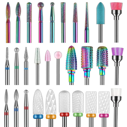30Pcs Nail Drill Bits,3/32 Inch Ceramic Drill Bits for Nails Sets Acrylic, Diamond Cuticle Efile Carbide Remover Bits for Home Salon Acrylic Gel Nail Manicure Pedicure Tools(Come with 3 Cases) Health & Beauty > Personal Care > Cosmetics > Cosmetic Tools > Nail Tools Depvko   
