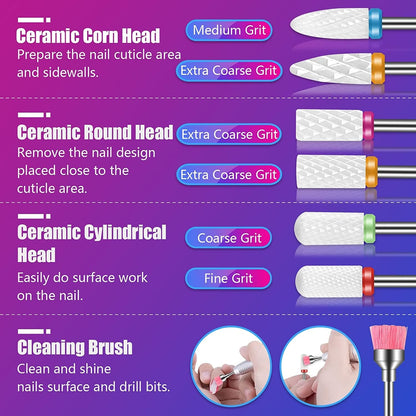 30Pcs Nail Drill Bits,3/32 Inch Ceramic Drill Bits for Nails Sets Acrylic, Diamond Cuticle Efile Carbide Remover Bits for Home Salon Acrylic Gel Nail Manicure Pedicure Tools(Come with 3 Cases) Health & Beauty > Personal Care > Cosmetics > Cosmetic Tools > Nail Tools Depvko   