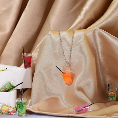 30Pcs Small Resin Fruit Drink Cup Bottle Charms Mini Bottle Charm Pendants for Necklace Earring DIY Crafts Hanging Keychain Bag Decoration (A399)