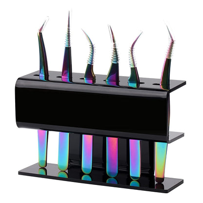 Eyelash Extension Supplies Acrylic Lashes-Holder Pad Eye Individual Lashes Makeup Tools Palette 1Pcs Lash Extension Glue Pallet Holder Card Professional Salon Use by GEMERRY Health & Beauty > Personal Care > Cosmetics > Cosmetic Tools > Makeup Tools GEMERRY Black (hold 6 tweezers)  