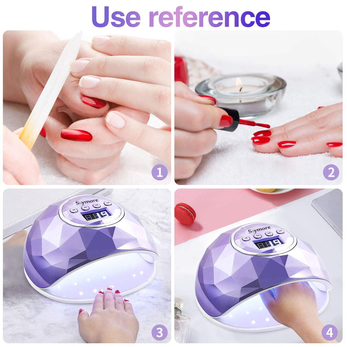 Skymore 86W LED Nail Lamp, Professional Nail Dryer with 4 Timer Setting, Portable Curing Lamp for Gel Nail Polish, Automatic Sensor & LCD Display, Manicure Pedicure Tools for Home Salon Health & Beauty > Personal Care > Cosmetics > Cosmetic Tools > Nail Tools Skymore   