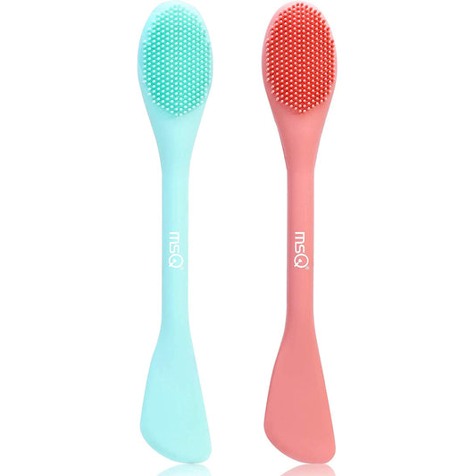MSQ Silicone Face Mask Brush, Soft Facial Cleansing Scrubber, 2 Pack Double-End Facial Mask Brush for Mud, Clay, Charcoal Mixed Mask, DIY, Skincare Applicator Tools for Apply Cream, Lotion Health & Beauty > Personal Care > Cosmetics > Cosmetic Tools > Skin Care Tools MSQ   