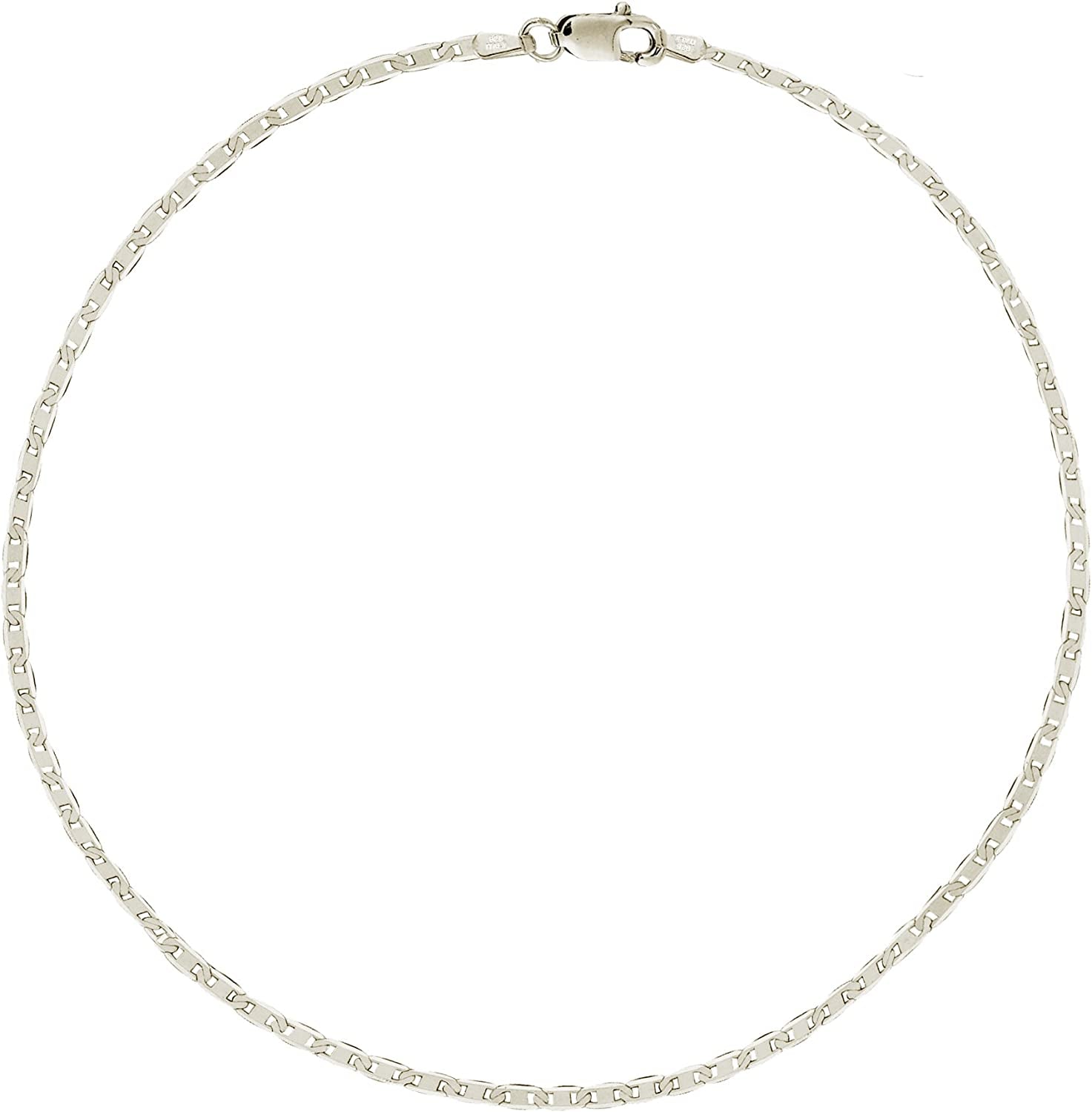 Ritastephens Italian Sterling Silver Mariner Link Chain Anklet, Bracelet, or Necklace (1.8Mm, 2.7Mm) Apparel & Accessories > Jewelry > Anklets Ritastephens Dainty Anklet 10.0 Inches 