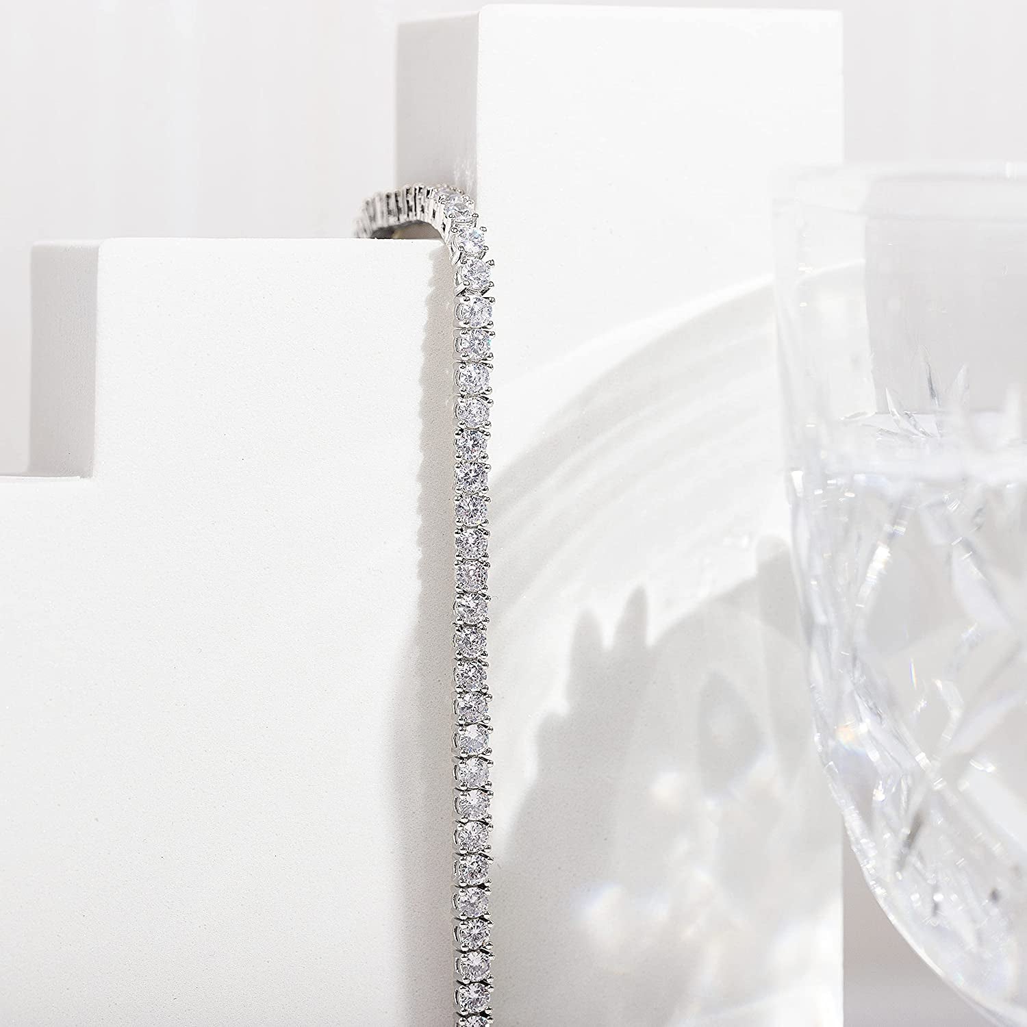 PAVOI 14K Gold Plated 3Mm Cubic Zirconia Classic Tennis Bracelet | Gold Bracelets for Women | Size 6.5-7.5 Inch Apparel & Accessories > Jewelry > Bracelets PAVOI   