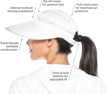 Coolibar UPF 50+ Women'S Bel Aire Zip-Off Sun Visor - Sun Protective Apparel & Accessories > Clothing Accessories > Hats Coolibar   