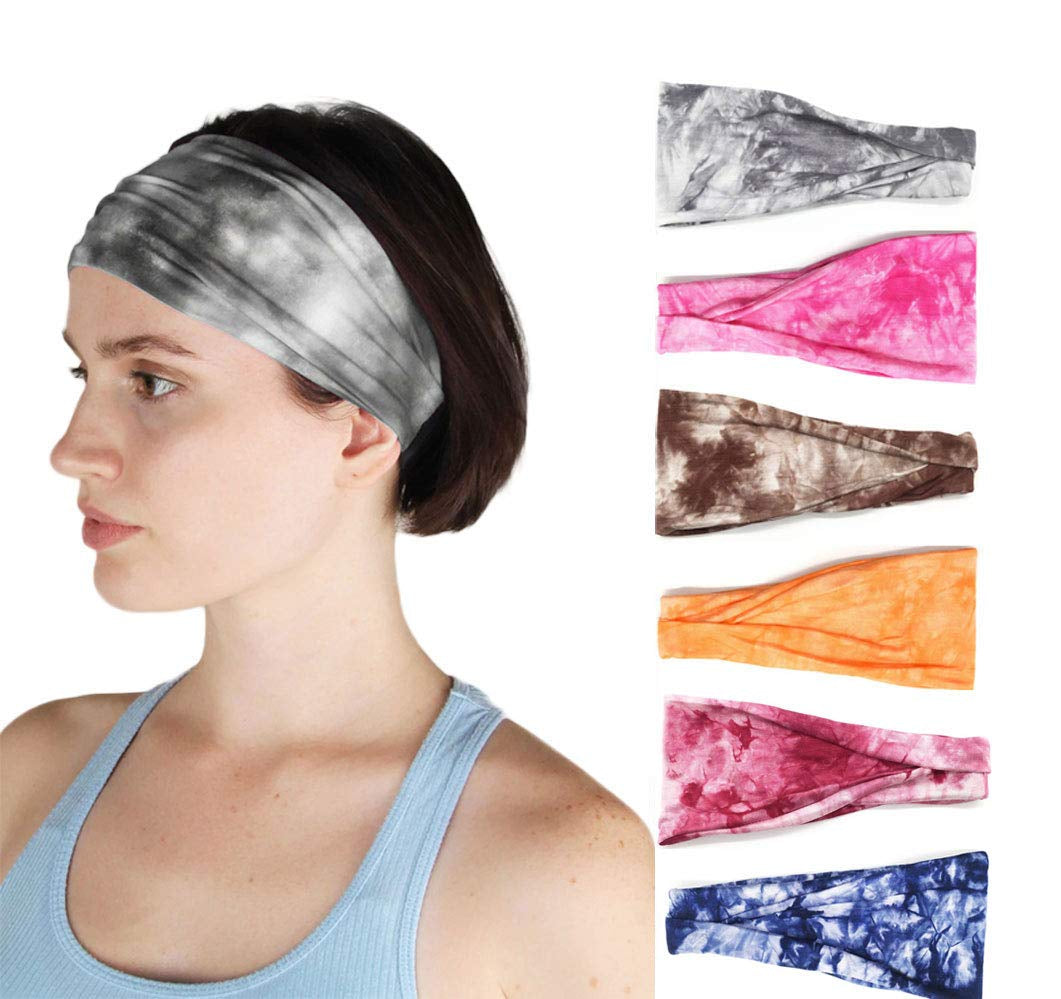 PLOVZ 6 Pack Women'S Yoga Running Headbands Sports Workout Hair Bands (Set 10) Apparel & Accessories > Clothing Accessories > Bandanas & Headties PLOVZ Set 26  