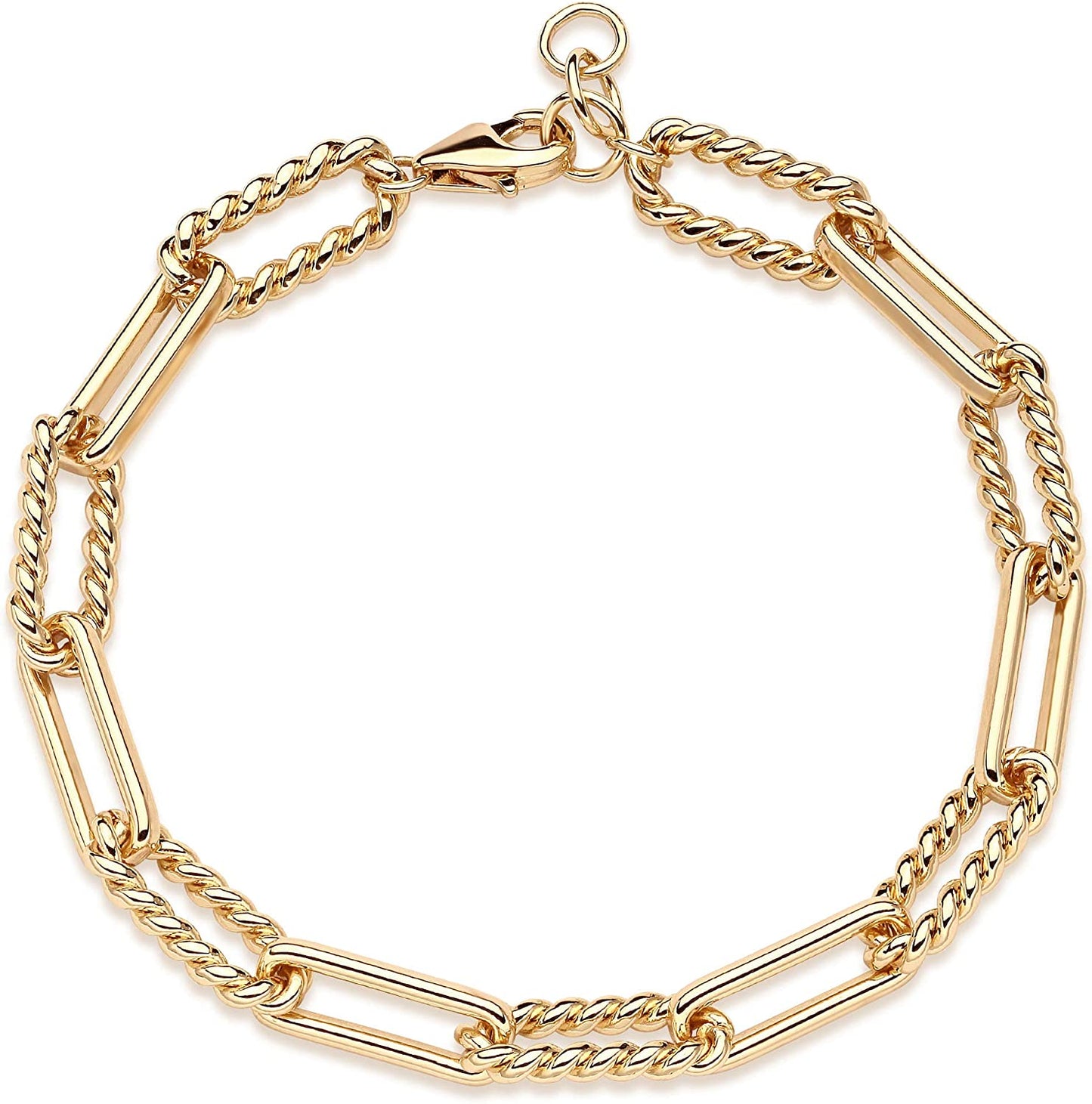 MEVECCO Gold Beaded Bracelets,18K Gold Plated Handmade Cute Satellite Diamond Cut Oval and round Beads Rope Chain Dainty Bracelet for Women Apparel & Accessories > Jewelry > Bracelets Mevecco Radial chain  