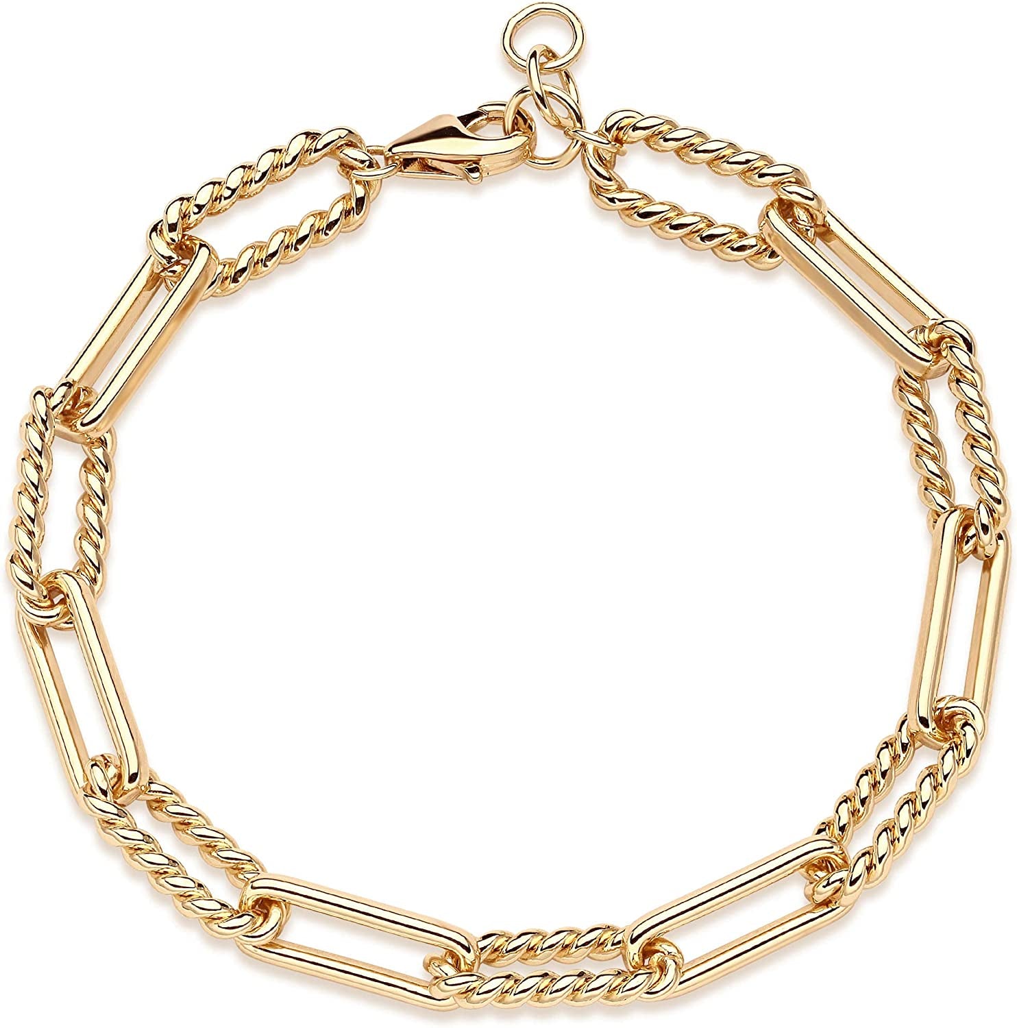 MEVECCO Gold Beaded Bracelets,18K Gold Plated Handmade Cute Satellite Diamond Cut Oval and round Beads Rope Chain Dainty Bracelet for Women Apparel & Accessories > Jewelry > Bracelets Mevecco Radial chain  