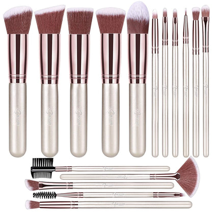 Makeup Brushes Makeup Brush Set - 16 Pcs BESTOPE PRO Premium Synthetic Foundation Concealers Eye Shadows Make up Brushes Set,Eyeliner Brushes(Rosegold) Health & Beauty > Personal Care > Cosmetics > Cosmetic Tools > Makeup Tools Shenzhen Jimei Lang Technology Co., Ltd. Champagne Gold  