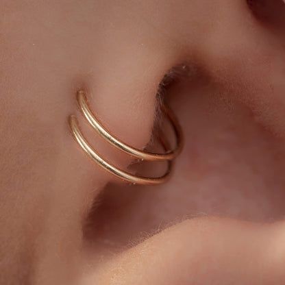 Double Tragus Hoop Ring One Piercing - Gold Filled Tragus Spiral Hoop - 20 Gauge Cartilage Loop Twist - Body Jewelry Rings for Women Men Apparel & Accessories > Jewelry > Body Jewelry Peachy Women   