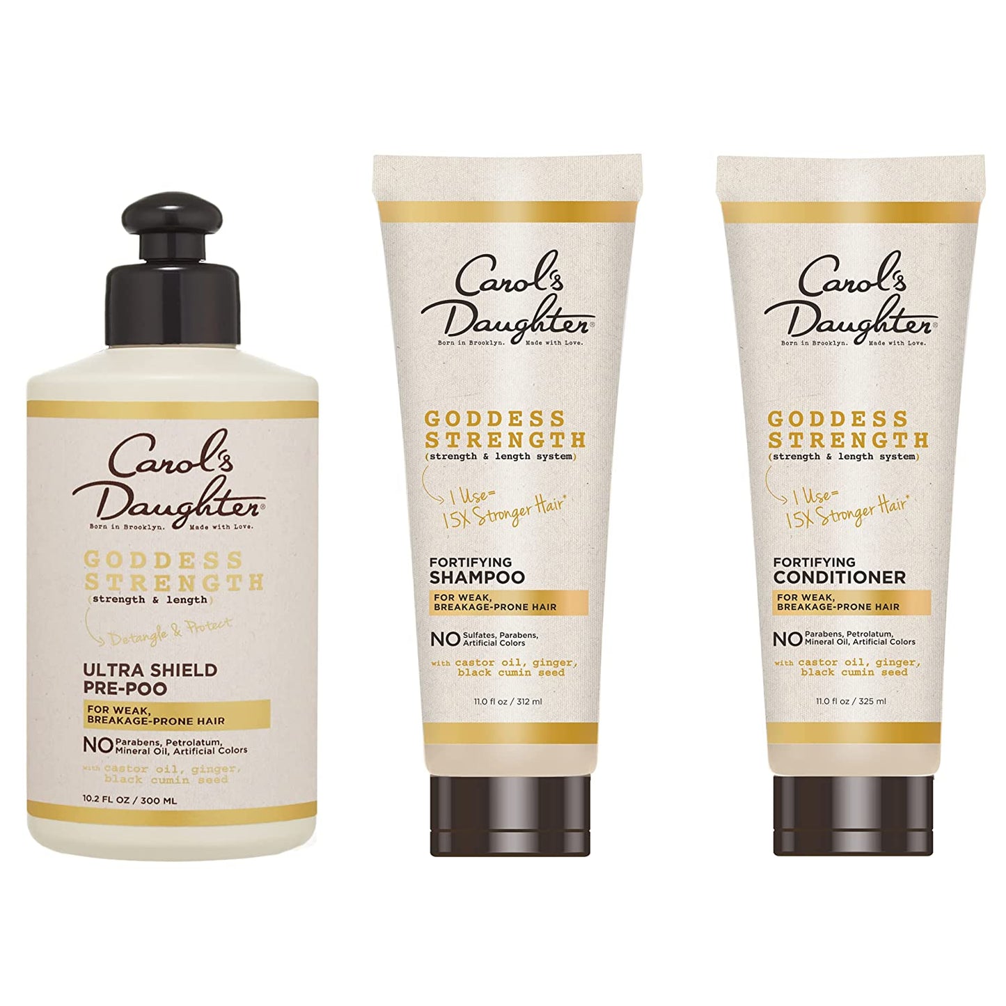 Carol’S Daughter Goddess Strength Sulfate Free Shampoo with Castor Oil for Curly, Wavy, Natural Hair, Anti-Breakage and Anti-Frizz Hair Product, Add Moisture to Dry, Damaged Hair, 11 Fl Oz Health & Beauty > Personal Care > Hair Care Carol's Daughter Goddess Hair Regimen Kit  