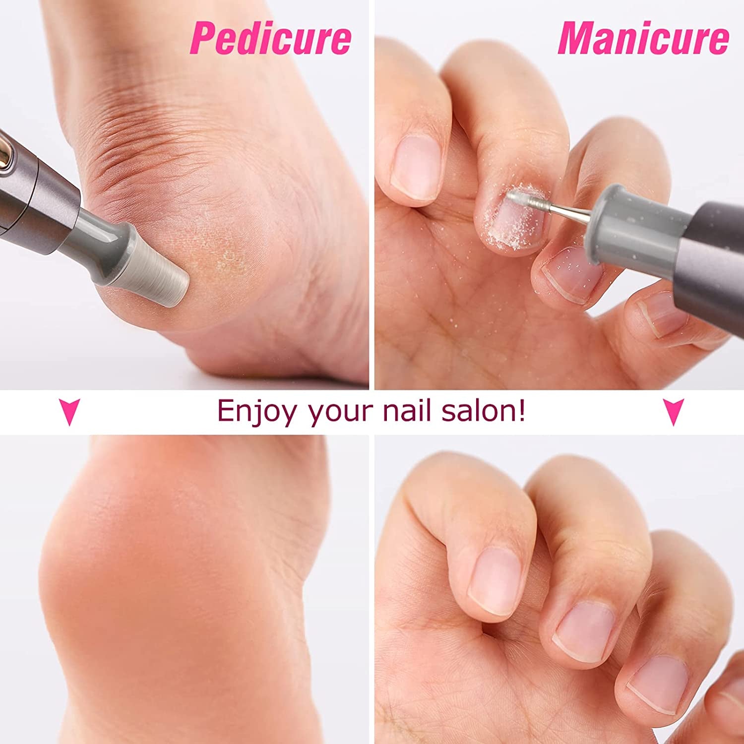 BEAUTURAL Professional Manicure and Pedicure Kit, 10-Piece Attachments and 20 Sanding Bands for Hand/Foot Nail Care, Powerful Nail Drill Kit [Upgraded Version] Health & Beauty > Personal Care > Foot Care BEAUTURAL   