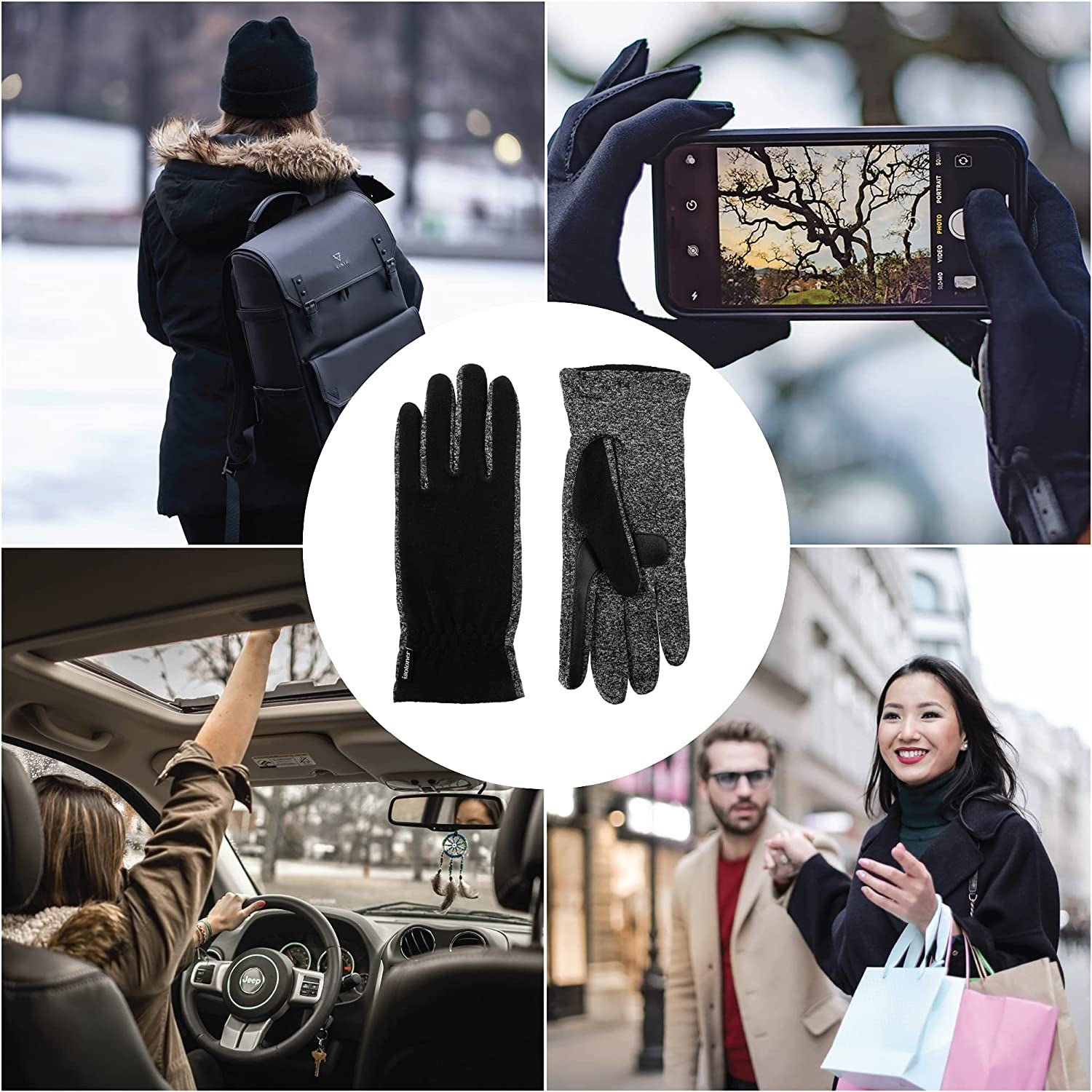 Isotoner Women'S Unlined Water Repellant Touch Screen Gloves, Black, One Size Apparel & Accessories > Clothing Accessories > Gloves & Mittens Isotoner   