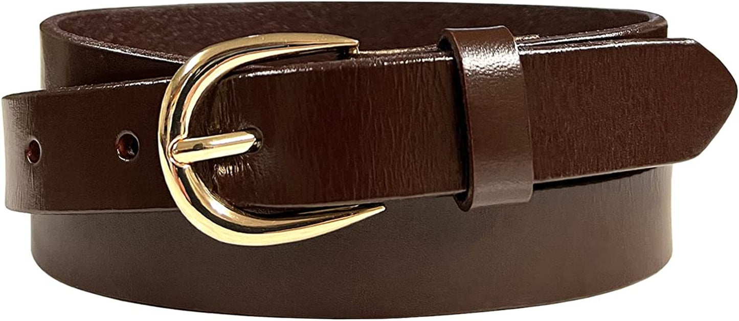 Women'S Dress Belt Casual Fashion Waist Skinny Belt 1"(25Mm) Wide, Multi-Style Options Apparel & Accessories > Clothing Accessories > Belts Belts.com Style 1 - Premium Leather Smooth Brown 38 