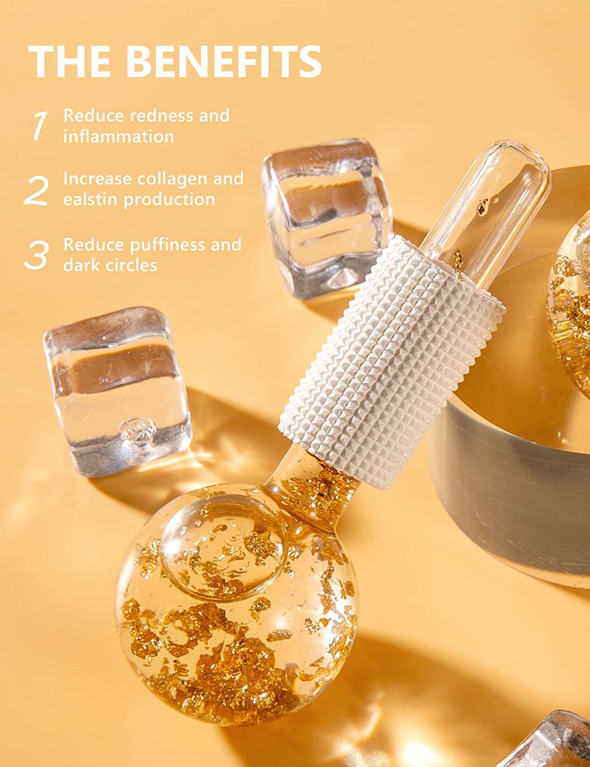Ice Globes for Facials Cooling Facial Globes 24K Gold Face Massager Roller Daily Beauty Routines Reduce Eye Puffiness and Dark Circles BSROLUNA 2 Pcs Skin Massage Tool (Golden) Health & Beauty > Personal Care > Cosmetics > Cosmetic Tools > Skin Care Tools BSROLUNA   