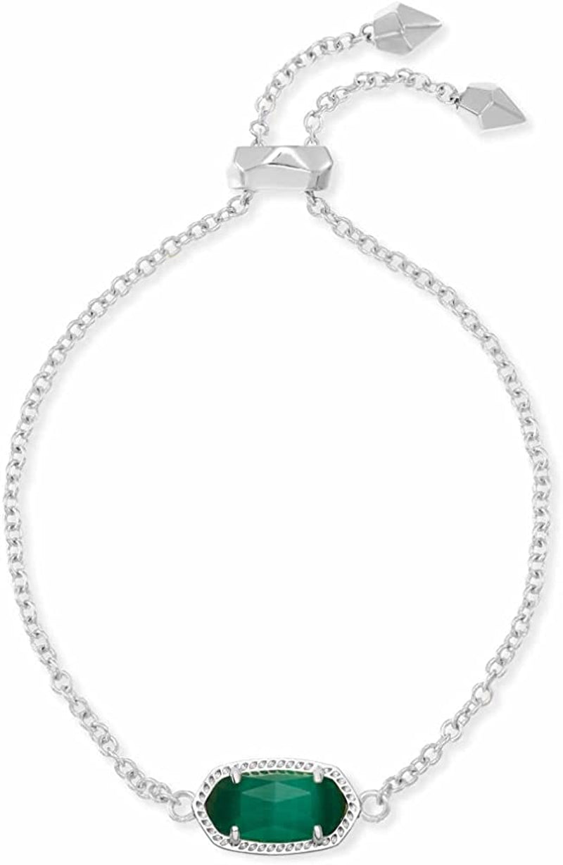 Kendra Scott Elaina Link Chain Bracelet for Women Apparel & Accessories > Jewelry > Bracelets Kendra Scott RHODIUM - EMERALD CATS EYE  