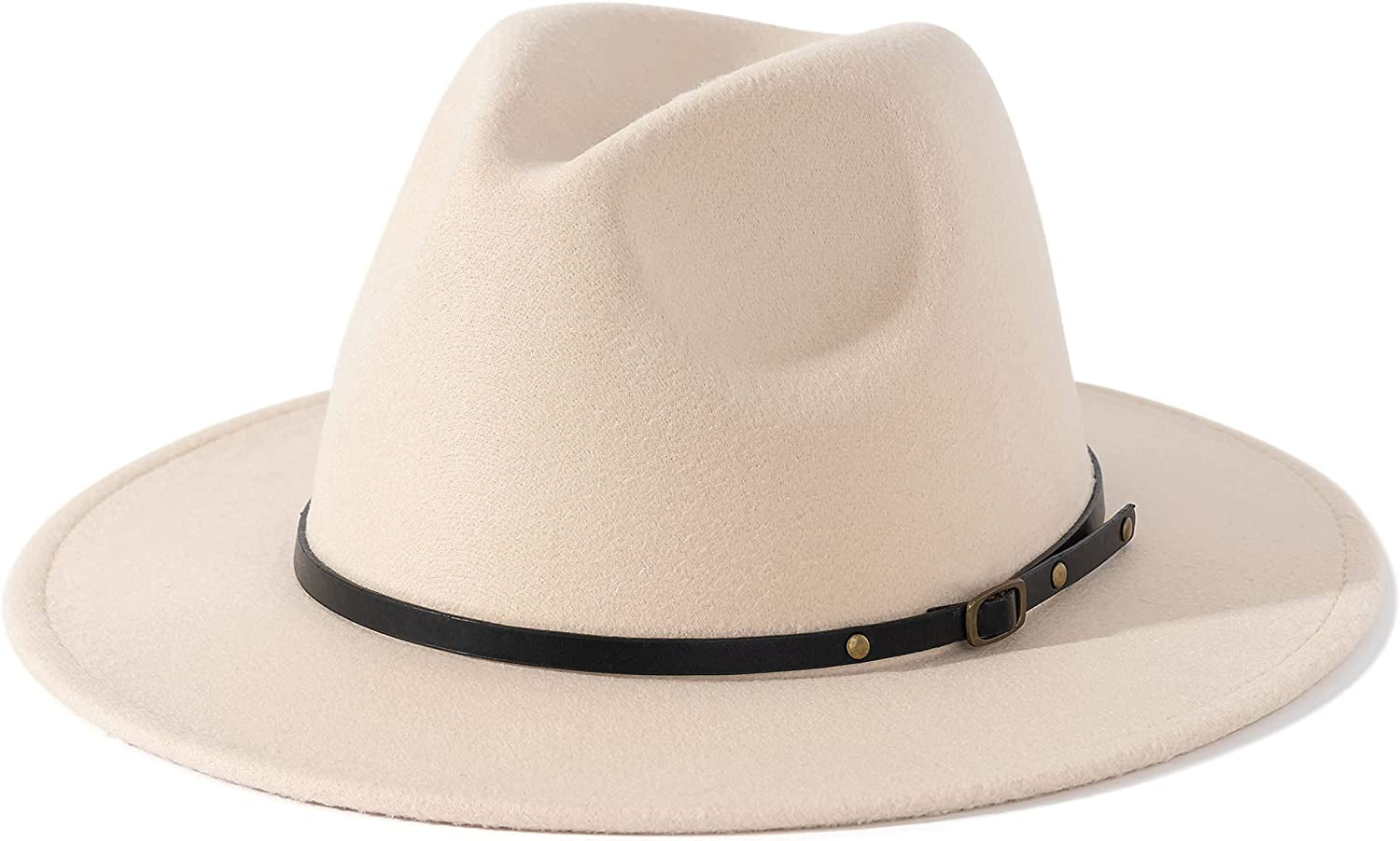 Lisianthus Women Belt Buckle Fedora Hat Apparel & Accessories > Clothing Accessories > Hats Lisianthus Creamy  
