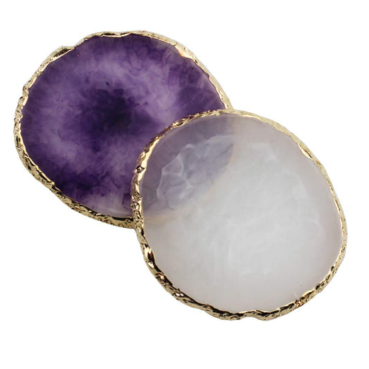 Nail Palette 2 Pack Resin Nail Art Palette Makeup Palette Tray Cosmetic Nail Art Paint Drawing Display Tools(White & Purple) Health & Beauty > Personal Care > Cosmetics > Cosmetic Tools > Nail Tools Enenes   