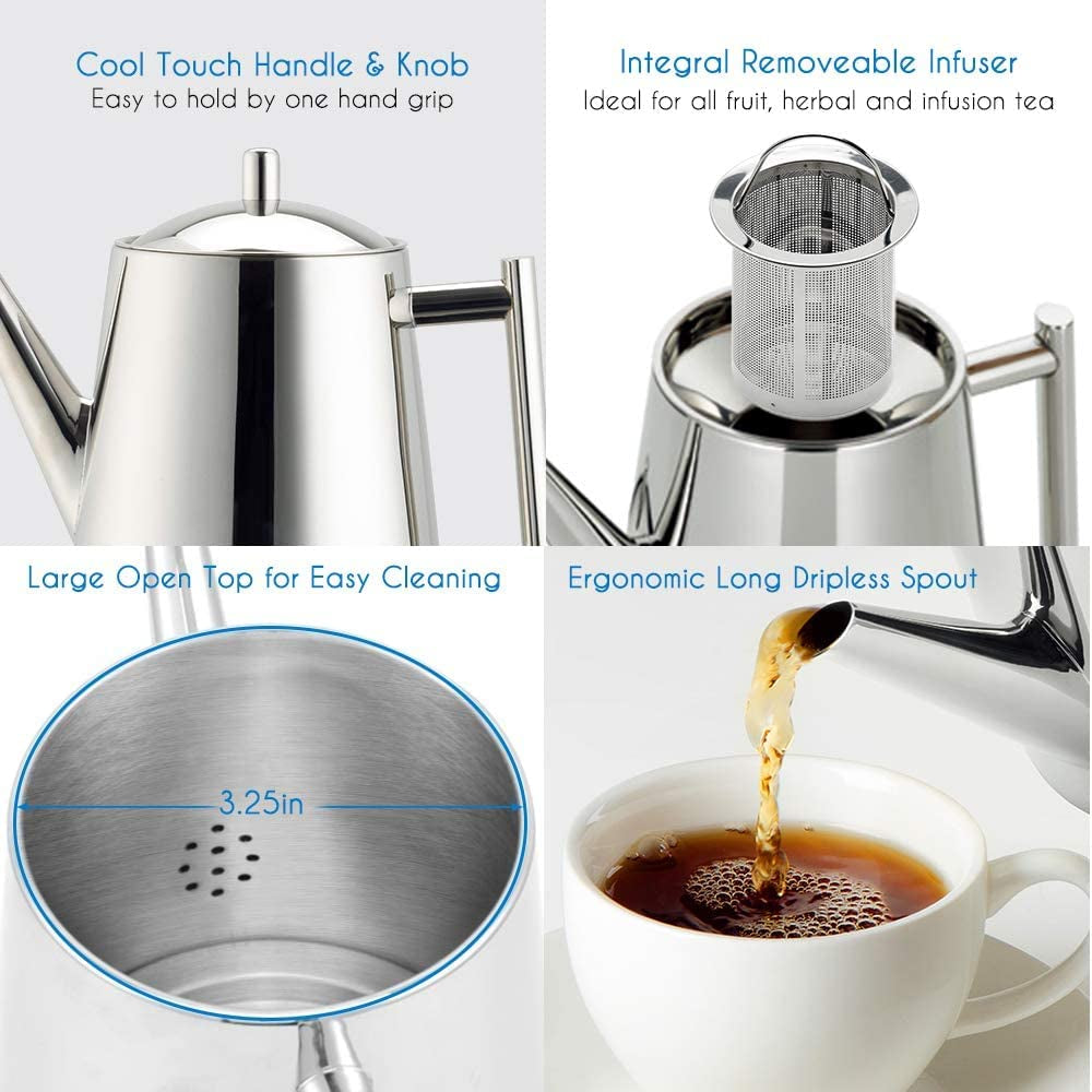 Easyworkz Stainless Steel Teapot with Removeable Infuser 27 Oz Stovetop Tea Maker for Fruit Herbal and Infusion Tea Apparel & Accessories > Jewelry > Bracelets Easyworkz   