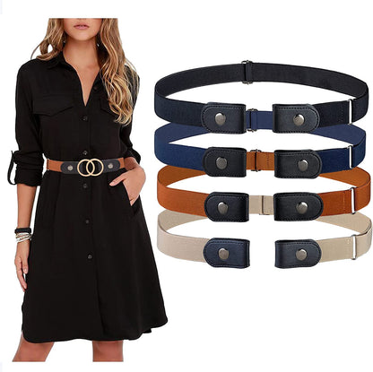 MSTOKIN No Buckle Stretch Belt Invisible Elastic Buckleless Belts for Jeans Double O Ring Belt for Waist Dress Pack of 4,2 Apparel & Accessories > Clothing Accessories > Belts MSTOKIN Black /Coffee /Navy /Khaki  